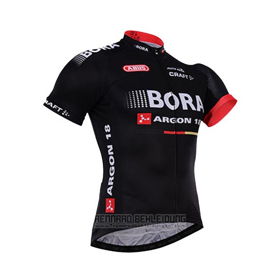 2016 Fahrradbekleidung Bora Shwarz Trikot Kurzarm und Tragerhose